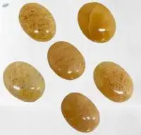 Yellow Aventurine GemStone Oval Shape Palm stone