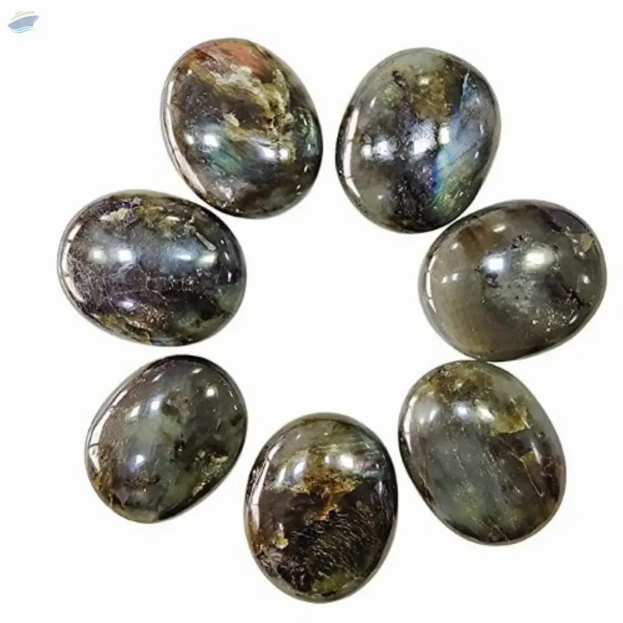 Labradorite Gemstone Oval Shape Palm Stone