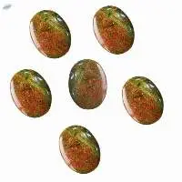 Unakite Gemstone Oval Shape Palm Stone