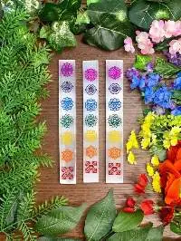 Selenite Charging Bar With Colored 7 Chakra