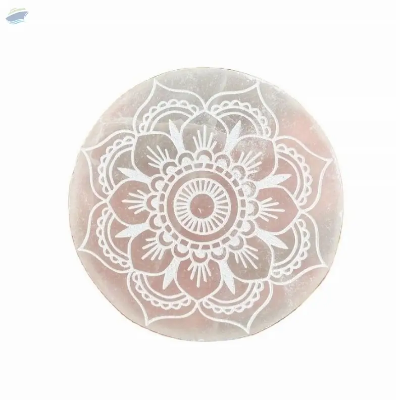 Selenite Charging Plate With Flower Symbol