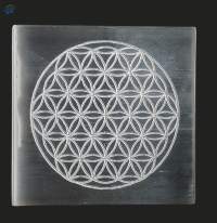 Selenite Charging Plate With Flower Of Life
