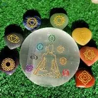 Selenite Charging Plate Colored Buddha 7Chakra