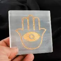 Selenite Charging Hamsa Hand Symbol Plate