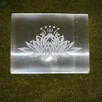 Selenite Charging Plate With Lotus Symbol