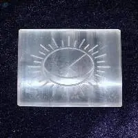 Selenite Charging Plate With Moon and Sun