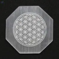Selenite Charging Plate With Flower of Life