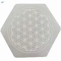 Selenite Charging Plate With Flower of Life