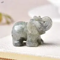 Labradorite Gemstone Elephant Statue