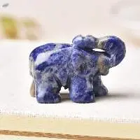 Blue Sodalite Gemstone Elephant Statue
