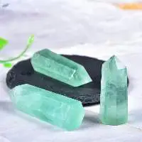 Green Fluorite Crystal Gemstone Pencil Tower
