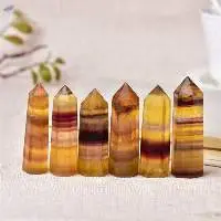 Yellow Fluorite Crystal Gemstone Tower Pencil
