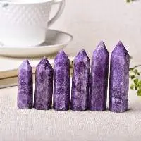 Purple Lepidolite Gemstone Crystal Pencil Tower