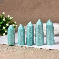 Green Amazonite Gemstone Pencil Tower
