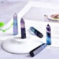 Mixed Fluorite Crystal Gemstone Pencil Tower