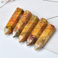 Crazy Lace Agate Gemstone Pencil Tower