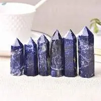 Blue Sodalite Gemstone Crystal Pencil Tower