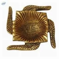 Brass Swastik Shaped Diya Holder