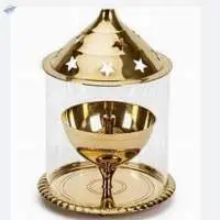 Brass Glass Akhand Diya