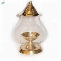 Glass Gold Plated Akhand Diya
