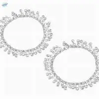Indian Silver Tone Bell Anklet Payal Set Jewelry