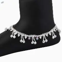 Indian Silver Tone Bell Anklet Payal Jewelry