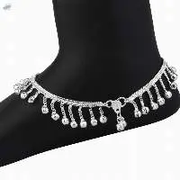Indian Silver Tone Bell Anklet Payal Jewelry