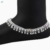 Indian Silver Tone Bell Anklet Payal Jewelry