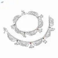 Indian Silver Tone Bell Anklet Payal Jewelry