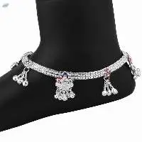 Indian Silver Tone Bell Anklet Payal Jewelry
