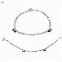 Indian Silver Tone Payal Anklet Pair Jewelry