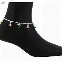 Indian Silver Tone Payal Anklet Pair Jewelry