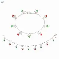 Indian Silver Tone Payal Anklet Pair Jewelry