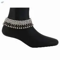 Indian Silver Tone Payal Anklet Pair Jewelry