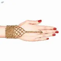 CZ Finger Ring Link Chain Bracelet For Bride