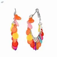 Oxidized Silver Charms Hoop Earrings Jewelry