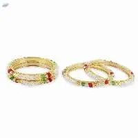 Indian Bead Crystal Bangles Set