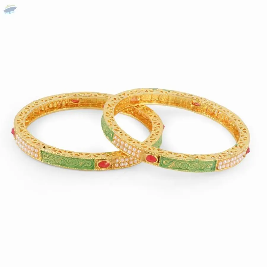 Indian Antique Beads Kundan Crystal Bangles Set