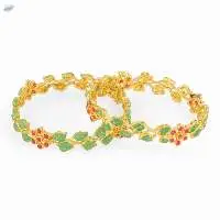 Indian Antique Beads Kundan Bangles Set
