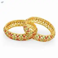 Indian Antique Beads Kundan Crystal Bangles Set
