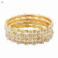 Fashion Beads CZ Crystal Bangles Set