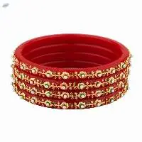 Fashion Indian Crystal Acrylic Bangles Set