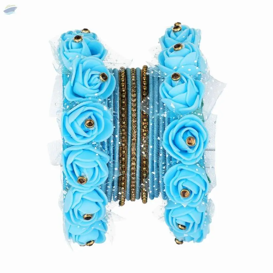 Indian Traditional Silk Thread Bangles Set,