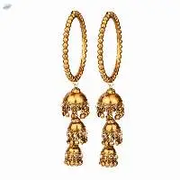 Antique Oxidized Jhumki Charm Bangles Set