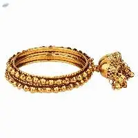 Antique Oxidized Jhumki Charm Bangles Set