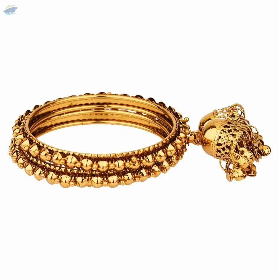 Antique Oxidized Jhumki Charm Bangles Set