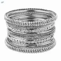 Antique Oxidized Tone Bangles Set,