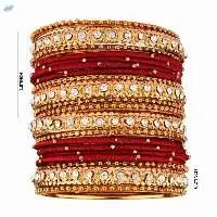 Fashion Crystal Beaded Silk Thread Bangles Set
