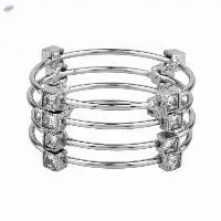 Indian Oxidised CZ Crystal Bracelet Bangle Set