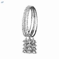 Indian Crystal Jhumka Tassel Bangles Set